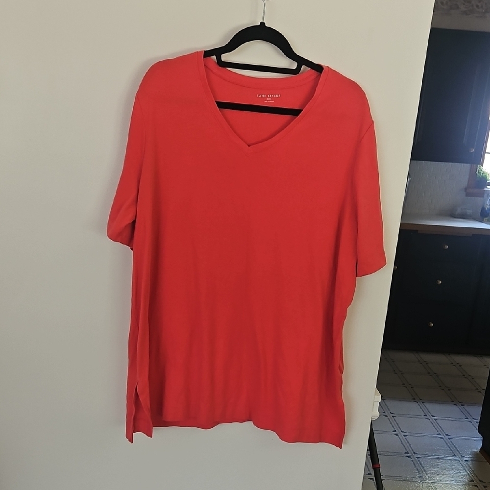 Lane Bryant Vibrant Pink Short Sleeve Tee